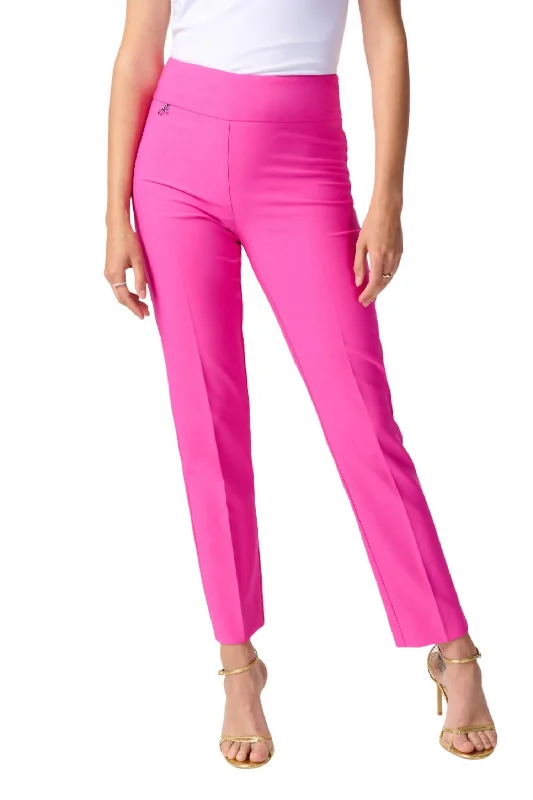 Fashion Forward Cropped Pleated Pants In Ultra Pink