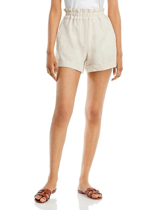 Seasonal Picks Layne Womens Linen Rolled Hem Casual Shorts