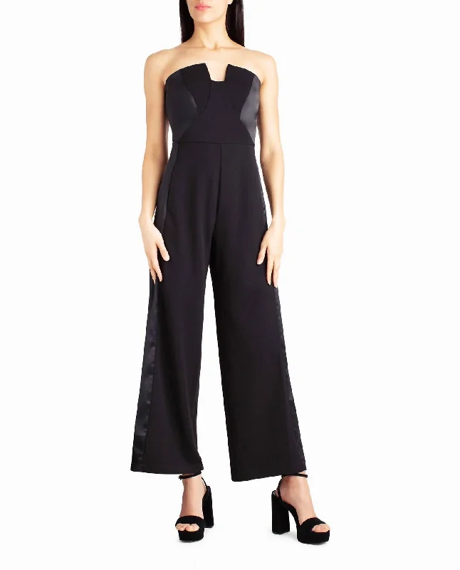 Exclusive Sale Jasmine Crepe Tuxedo Jumpsuit In Very Black