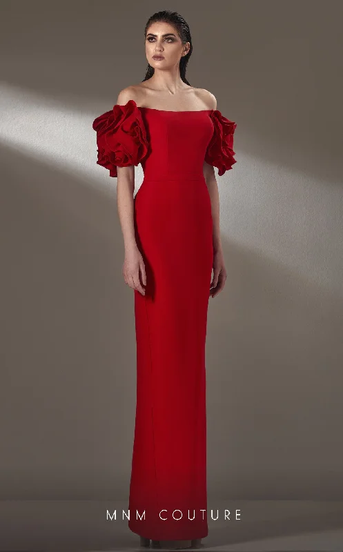 Versatile Wardrobe Essentials MNM Couture K3875 Long Formal Ruffle Sleeve Evening Dress