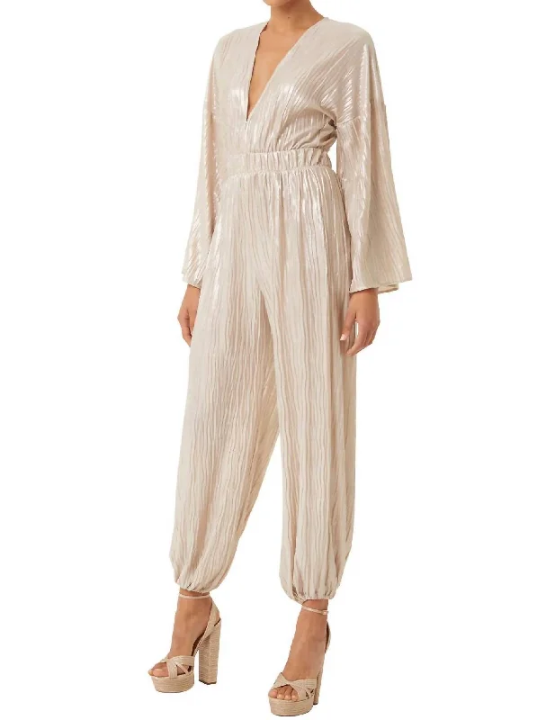 Fashion Sale Pleated Jumpsuit In Ivory