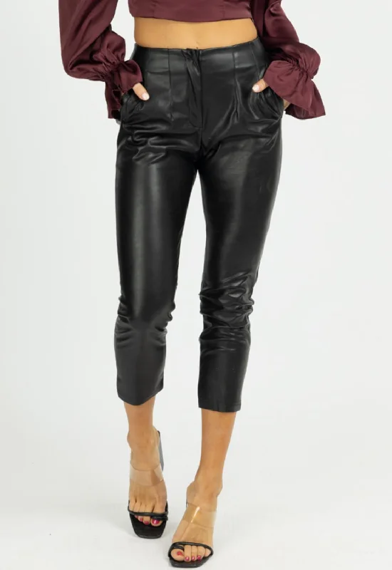 Limited Time Offer Pleated High Rise Pants In Black