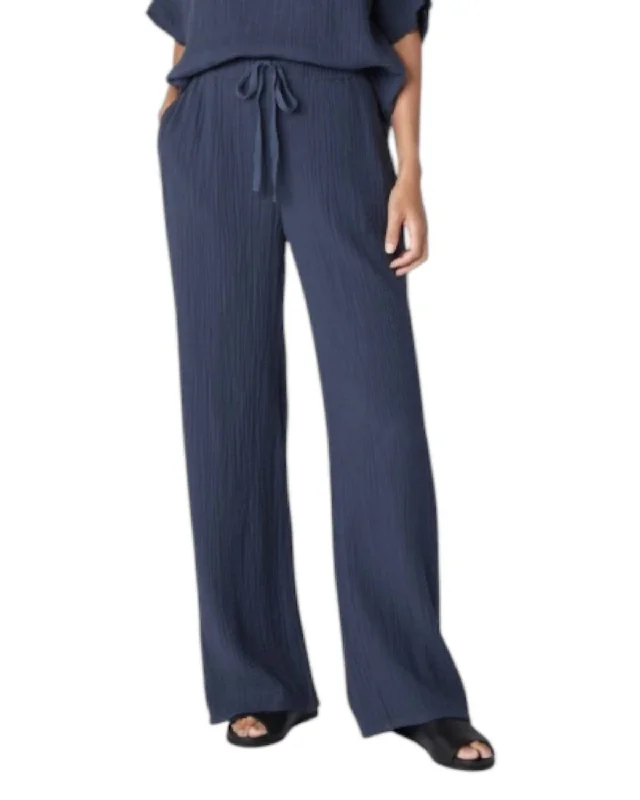 Seasonal Sale Tapered-Leg Silk Crepe De Chine Trousers In Ocean