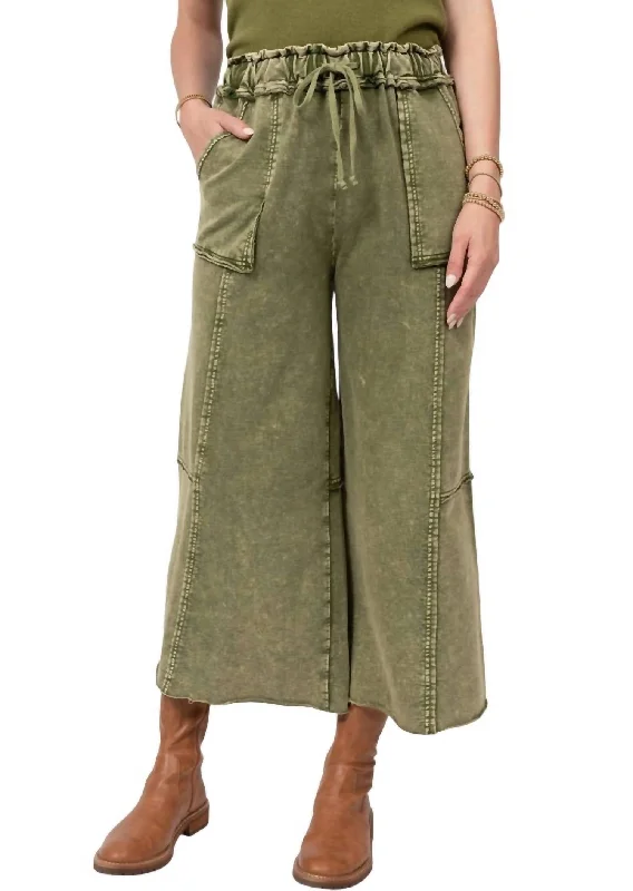 Minimalist Office - Ready Style Easy Knit Pant In Olive