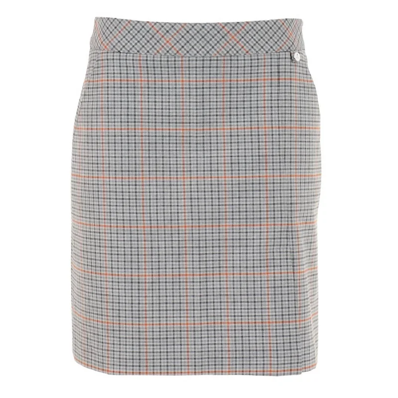 Relaxed Style The Scarlata Skort In Mini Plaid, Tones Of Grayish Brown