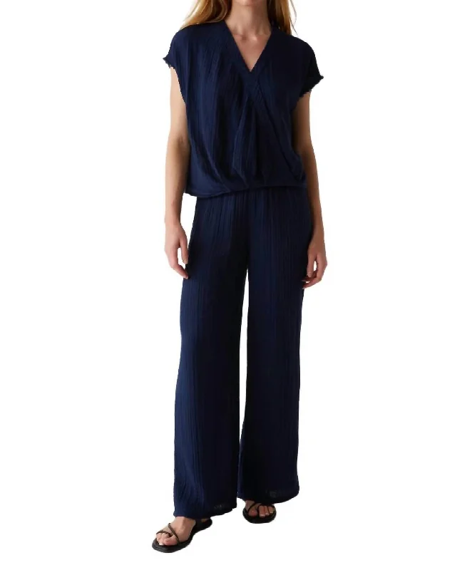 Fashion For Every Occasion Susie Smocked Waist Pant In Nocturnal