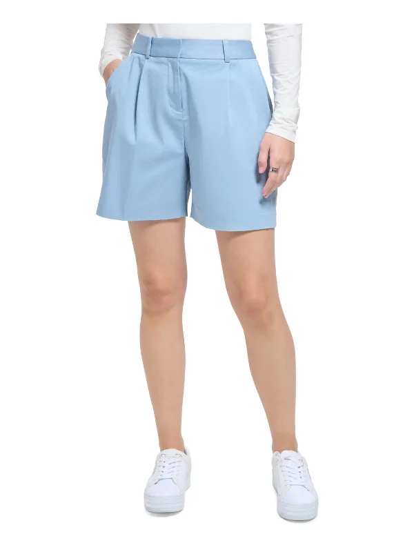 Crazy Discounts, Hurry Up Womens Pleated Pockets High-Waist Shorts