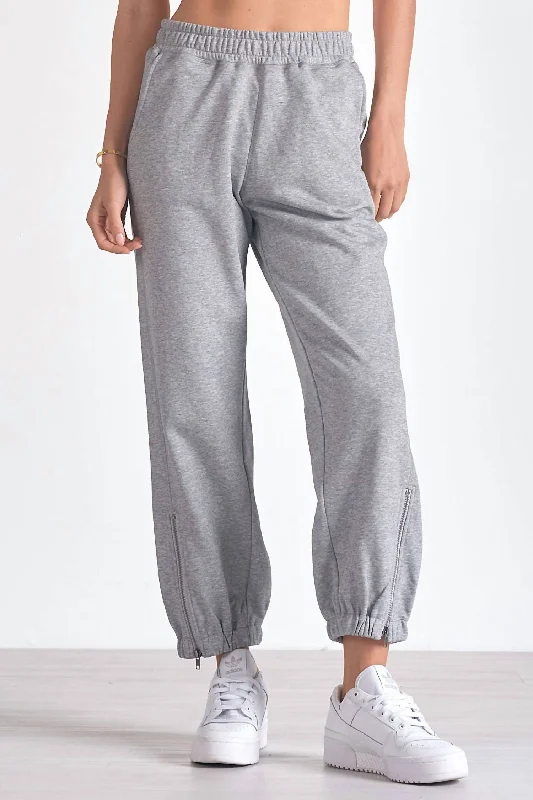 Early Access To Art Deco Styles Sale Heather Jogger With Zipper Detail In Grey