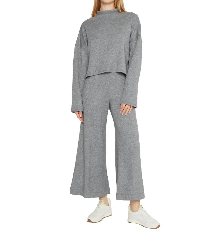 Exclusive Sale Sweater Knit Wide Leg Pant In Grey