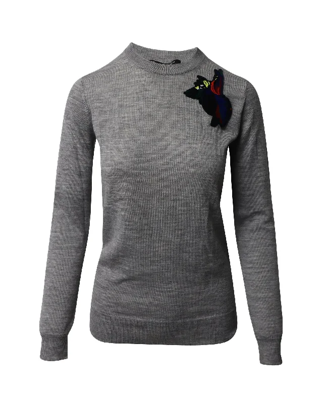 Limited - Time Bundle Proenza Schouler Patch Sweater in Grey Wool