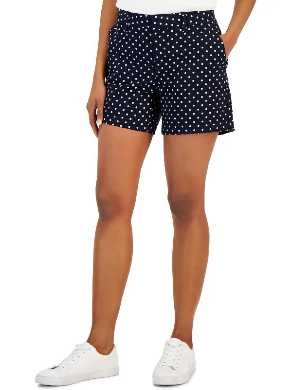 Absurdly Cheap Sale Womens High Rise Polka Dot Flat Front