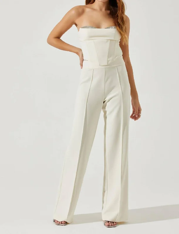 Limited Time Offer Madison Pintuck Pants In Ivory