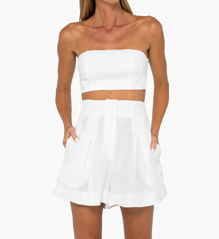 Feminine Grace Marlow Shorts In White