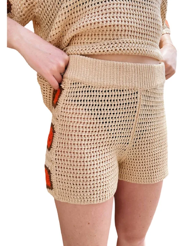 Relaxed Fashion Crochet Short In Natural