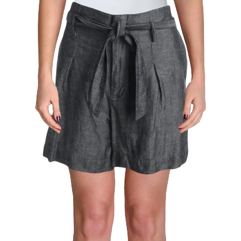 Lightweight Fabric Joziana Womens Belted Pleated Shorts