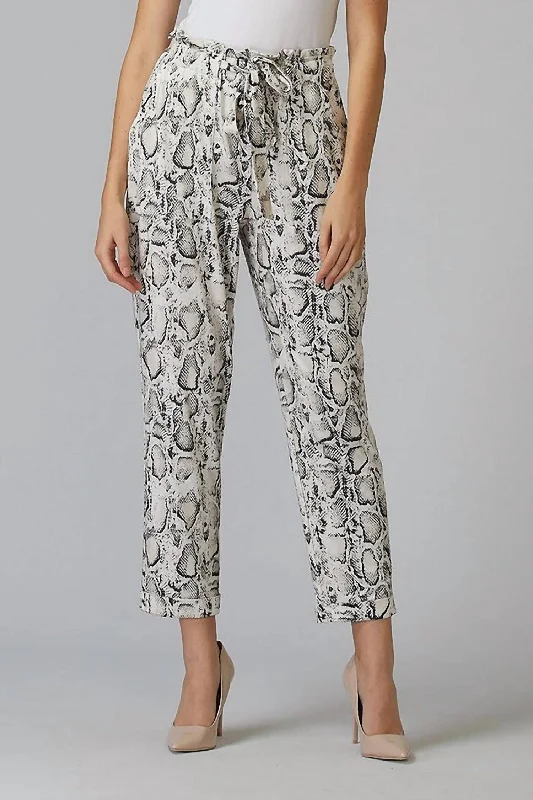 Trend Alert Snakeskin Print Pants In Black