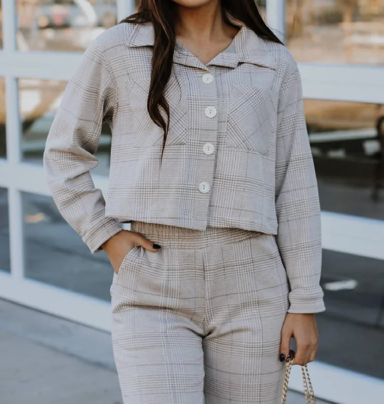 Spring Wardrobe Be Confident Plaid Set - Jacket In Neutral