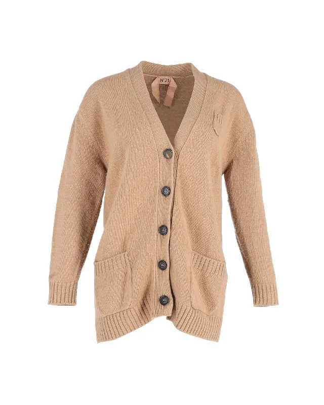 Sophisticated Style N21 Clover Cardigan in Light Brown Cotton