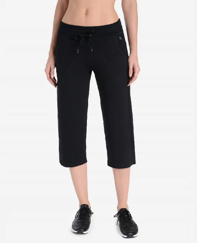 Weekend Special Essentials Drawcord Crop Pants In Rich Black