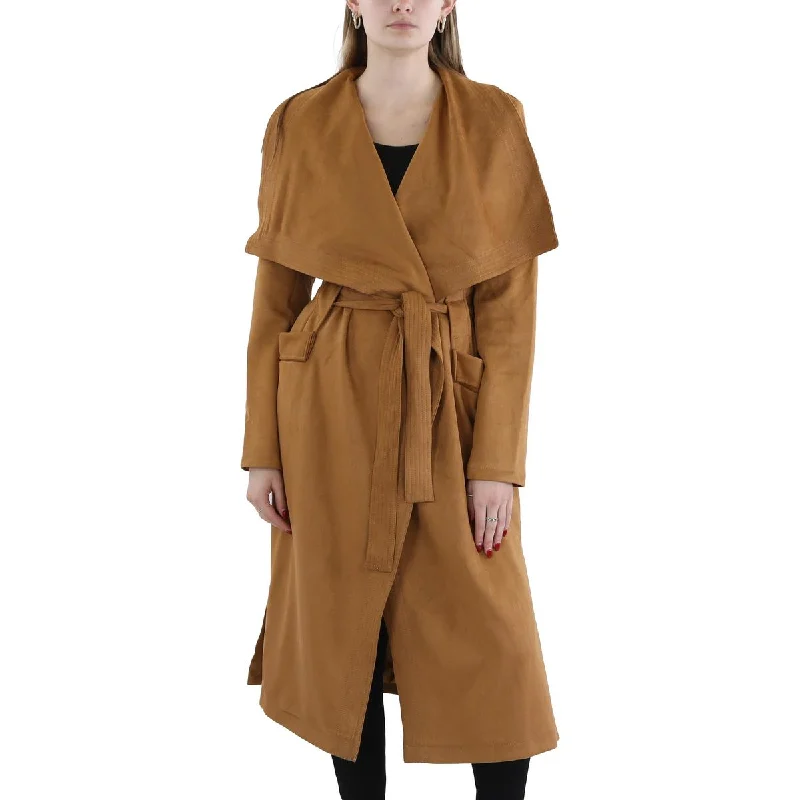 Discounts On Casual Weekend Styles Hudson Womens Collar Faux Suede Trench Coat