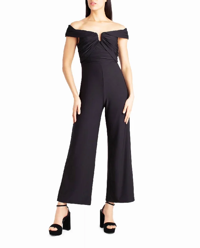 End Of Season Sale Whitney Off-The-Shoulder Jumpsuit In Very Black