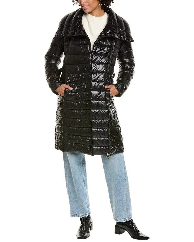 Lighten Up With Nordic Styles Via Spiga Belted Puffer Coat