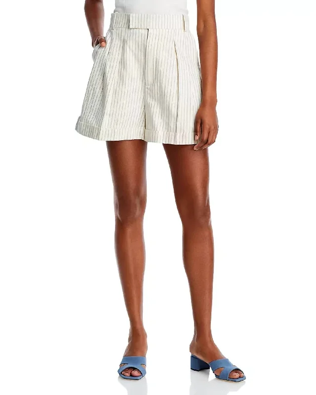 Ethnic Cultural Event Wear Pleated Wide Cuff Short In Cream