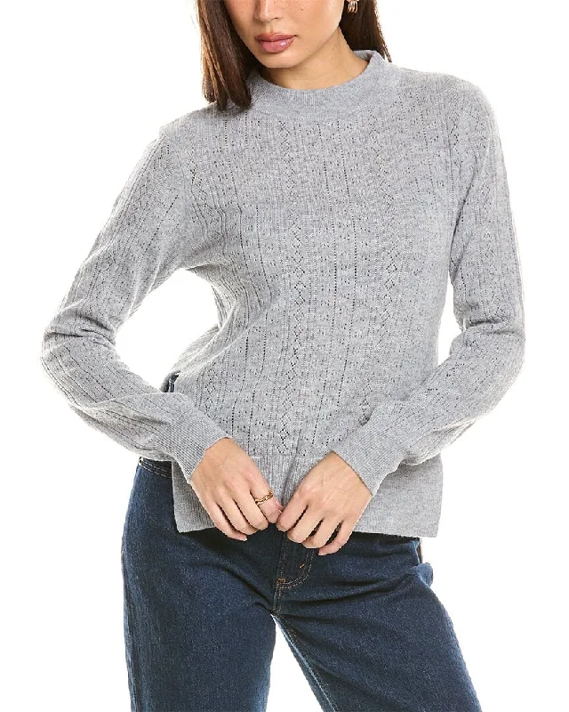 Athleisure Wear Malo Cashmere Pointelle Wool & Cashmere-Blend Sweater