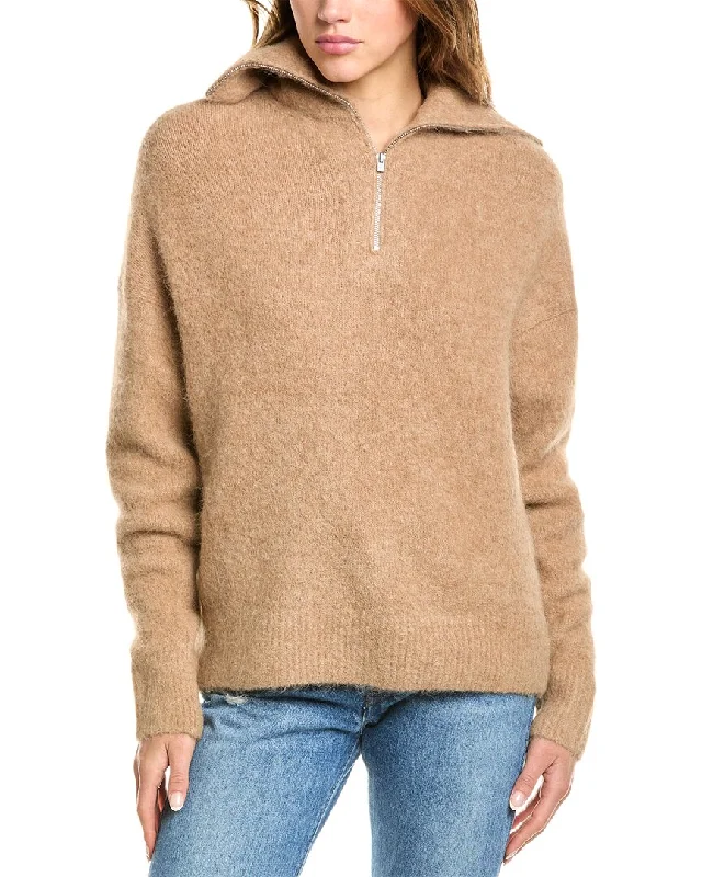 Spring Fashion Vince 1/4-Zip Alpaca-Blend Sweater