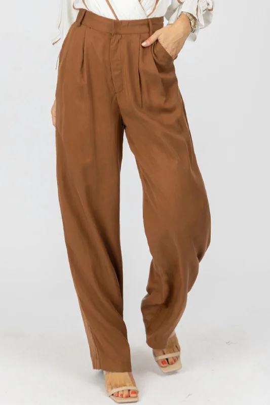 Massive Selection Sale High Waisted Wide Leg Trousers In Brown