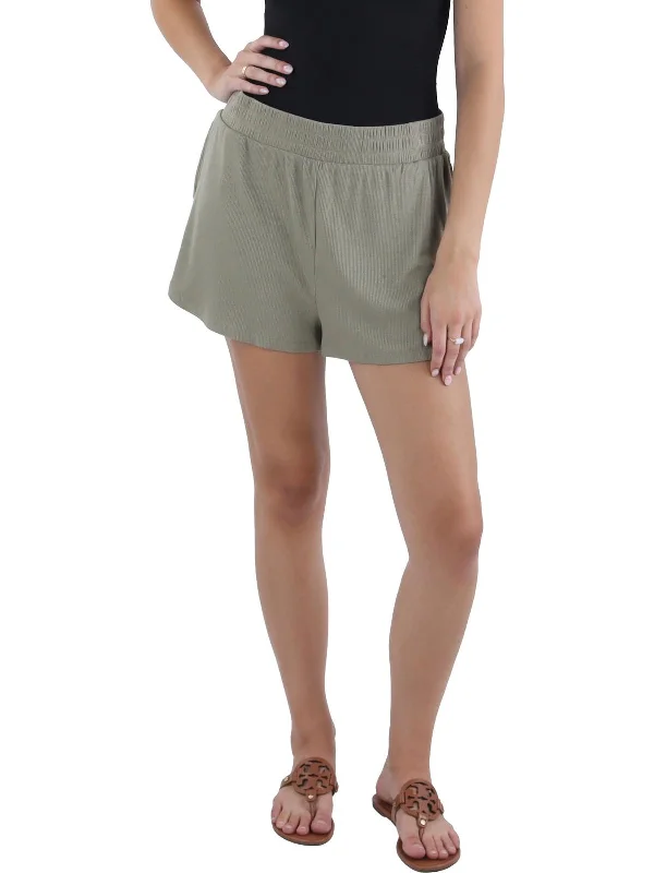 Discover Promotions Womens Ribbed Knit Short Flat Front