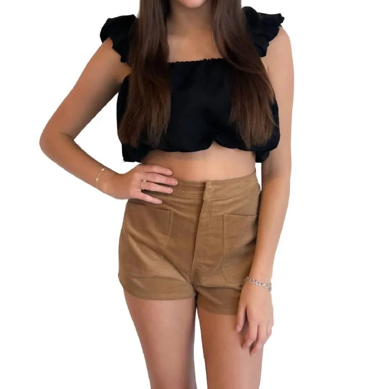 Refined Simplicity Autumn Lover Shorts In Brown