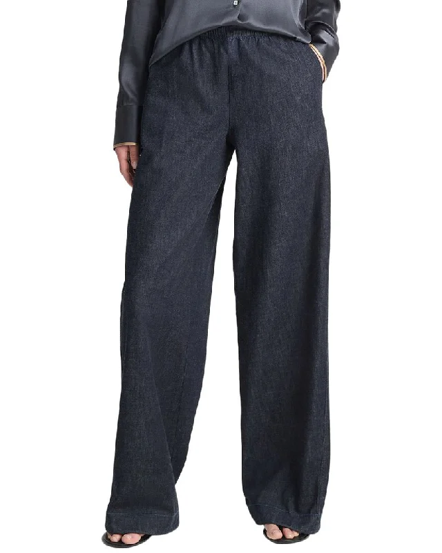 Sophisticated Style Vince Low-Rise Pull-On Wide Leg Twill Pant