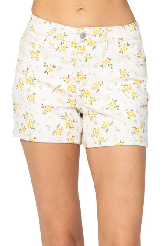 Limited Time Offer Flower Print Mid-Rise Shorts In Multi