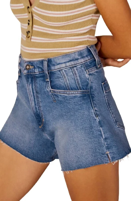 Clearance Event The Jordie Super High Waist Denim Shorts In Blue