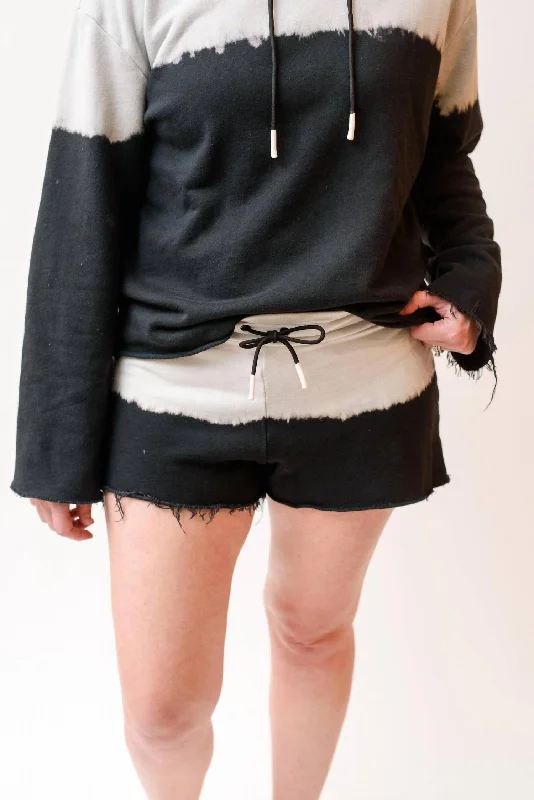 Timeless Elegance Dip Dye Sweat Short In Black/grey Multi