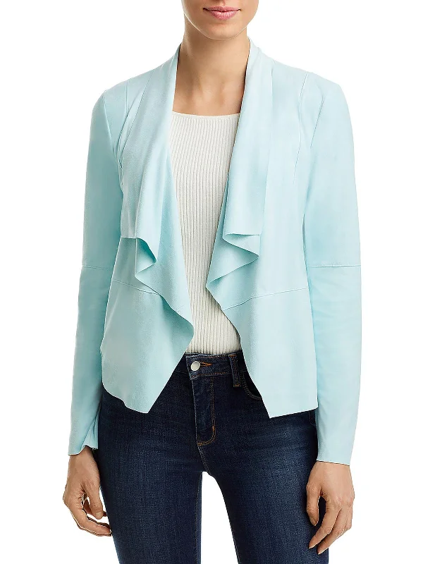 Current Trends Womens Faux Suede Drape Jacket