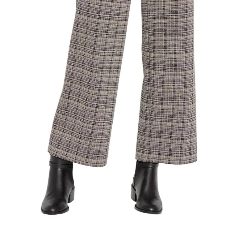 Luxury Comfort Erin Hi Waist Wide Leg Ponte Pant In Opposites Attract Plaid