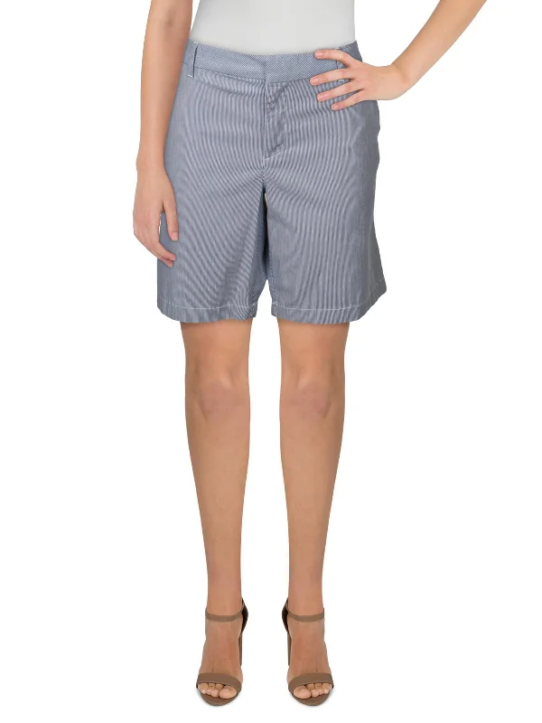 Massive Selection Sale Hollywood Womens Striped Flat Front Khaki, Chino Shorts