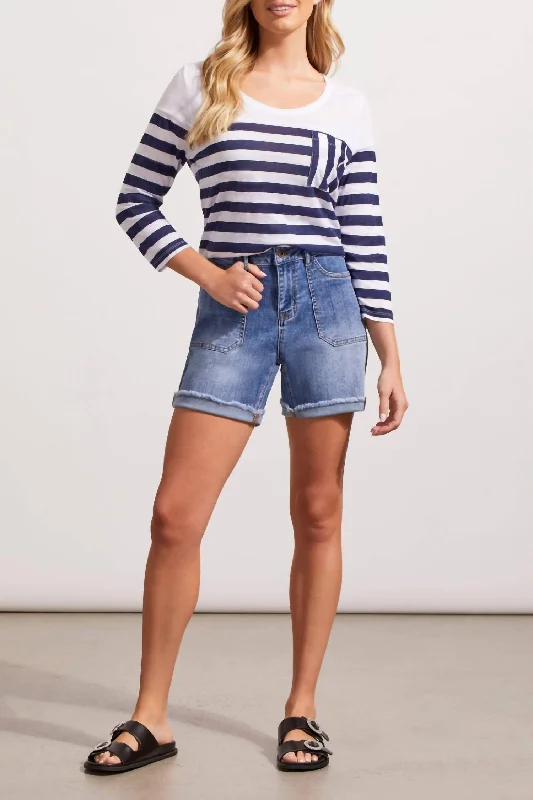 Durable Fashion Picks Audrey Shorts W/ Patch Pocket In Dk Vintage