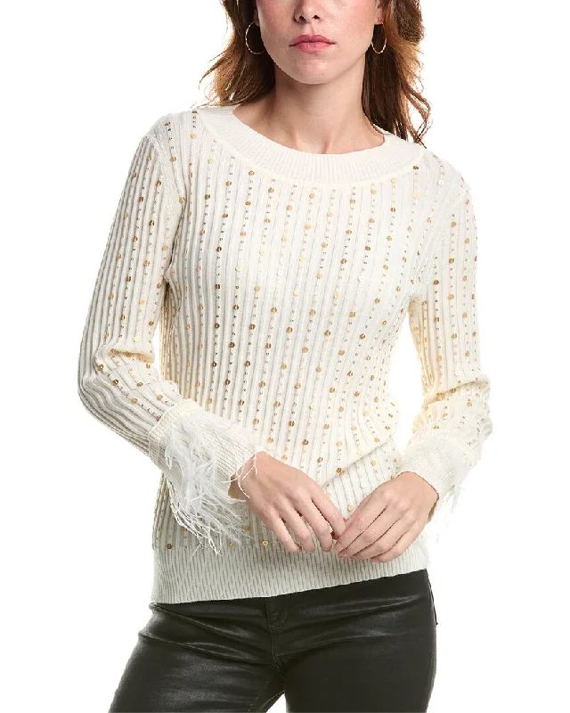 High End Designer Brands Discount Edinburgh Knitwear Sequin Wool Sweater