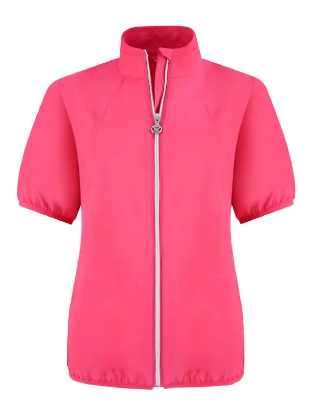 End Of Season Sale Mia Short Sleeve Wind Jacket In Fruit Punch