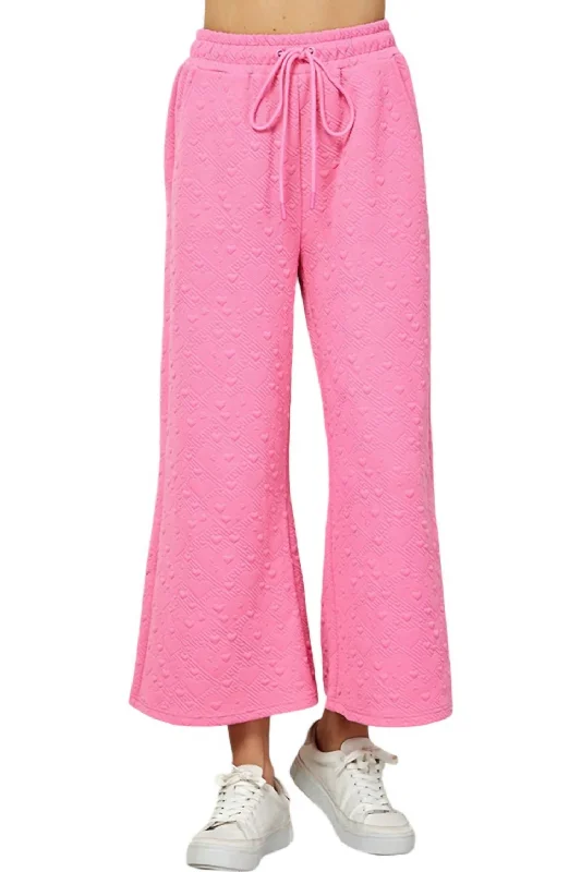 Elegant Styles Sweet Anticipation Crop Pants In Pink