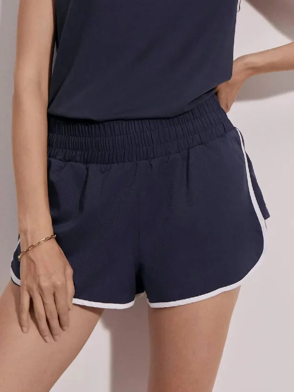 Effortless Sophistication Arlington Running Short In Blue Nights