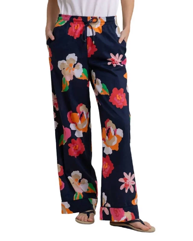 Current Trends Women's Alain Garden Splendor Pants In Blue Floral