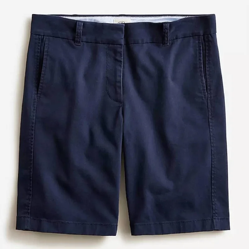 Summer Essentials Women's 10" Bermuda Stretch Chino Short In Navy