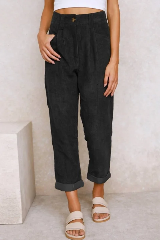 Fashion For Every Occasion Corduroy Pants In Black