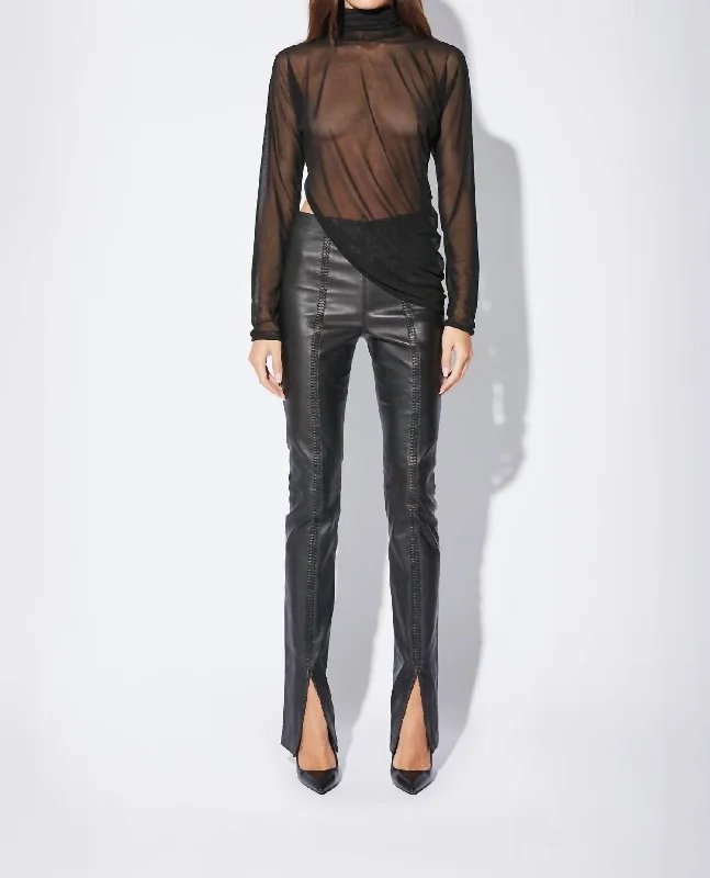 Chic Styles Kaimi Pant In Black Leather