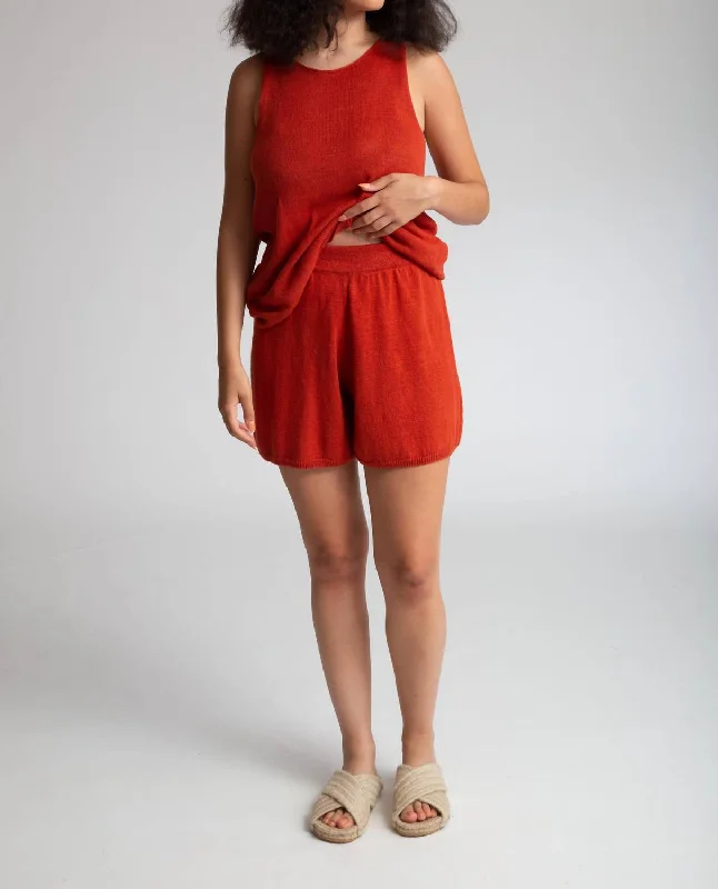 Chic And Comfortable Gertie Organic Cotton Shorts In Clay