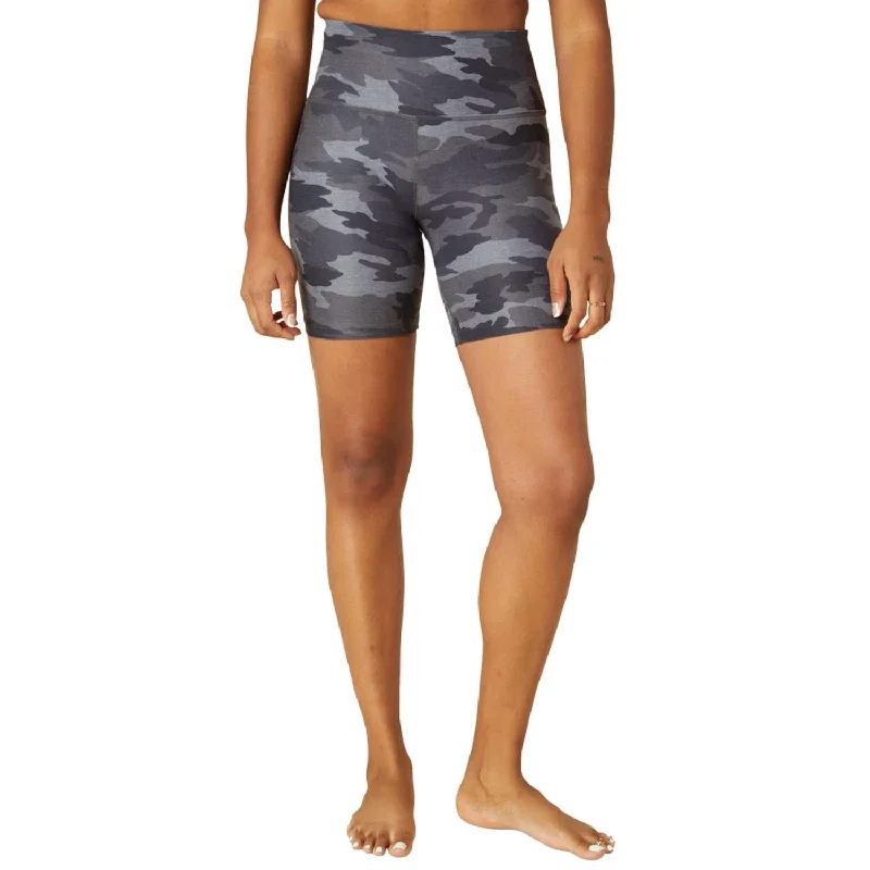 Lighten Up With Nordic Styles High Waisted Biker Shorts In Silver Mist Camo